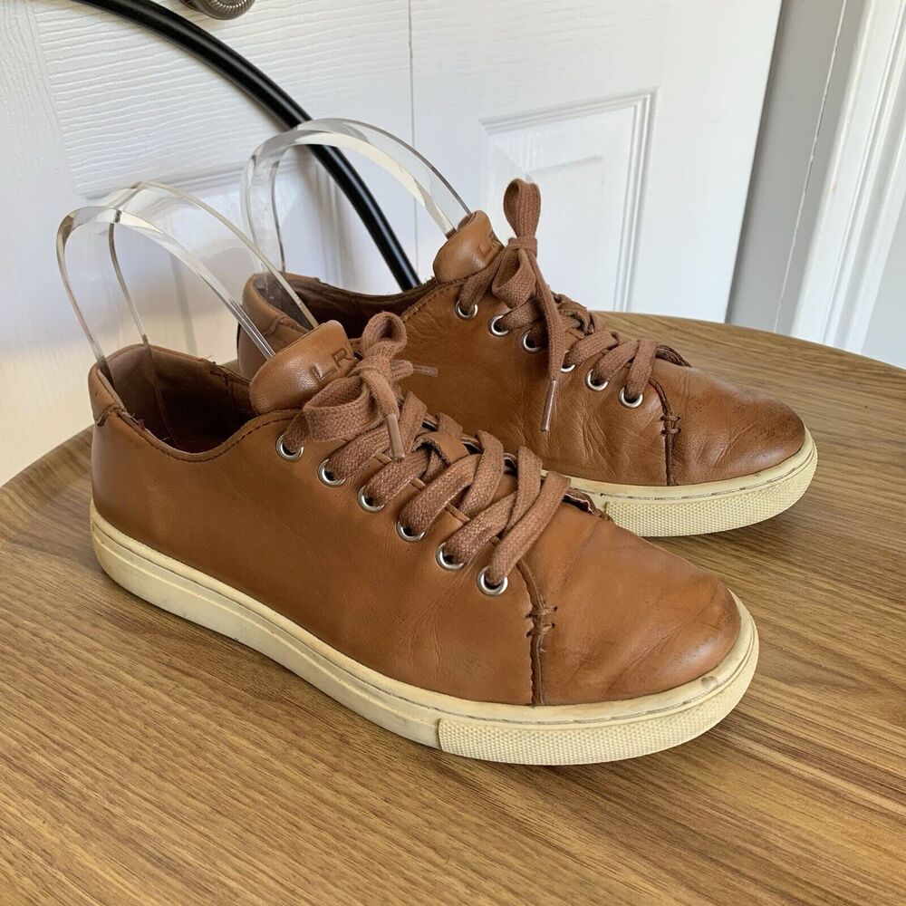 Lauren Ralph Lauren Women 6B Waverly Leather Upper Brown Sneakers